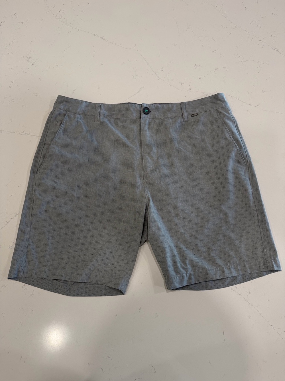 Linksoul Men's Light Grey Performance Flat-Front Shorts